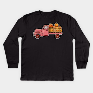 Pickup A Pumpkin! (Pink Version) Kids Long Sleeve T-Shirt